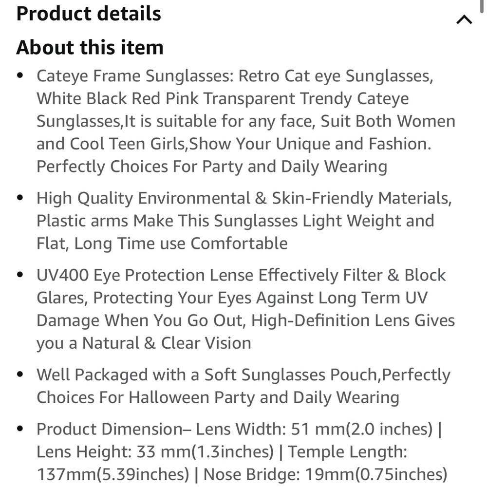 Black cat eye sunglasses - Picture 4 of 4